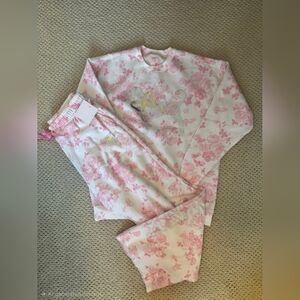PINK X LoveShackFancy Oversized Crew Sweatshirt and SweatpantsSize Medium
